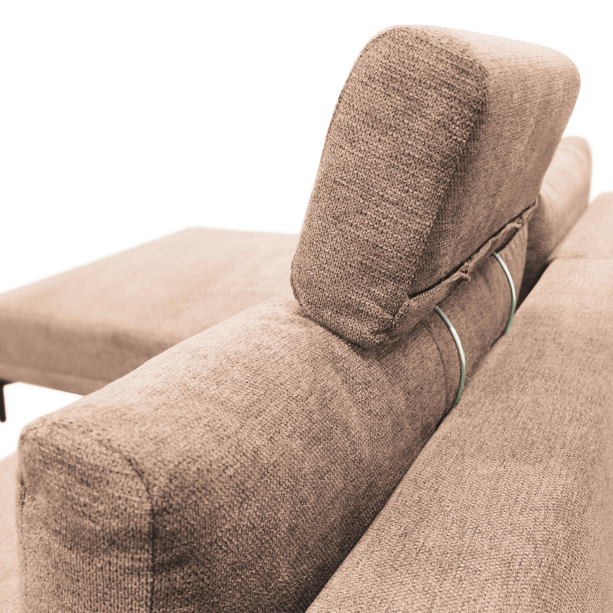 ECKSOFA Beige Webstoff  - Beige/Schwarz, Design, Textil/Metall (192/260cm) - MID.YOU