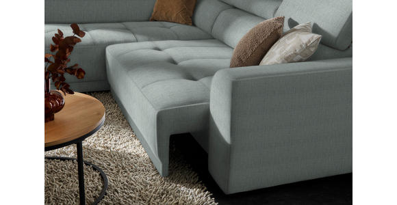 ECKSOFA in Chenille Silberfarben 205/284 cm - Silberfarben/Schwarz, Design, Kunststoff/Textil (205/284cm) - Xora