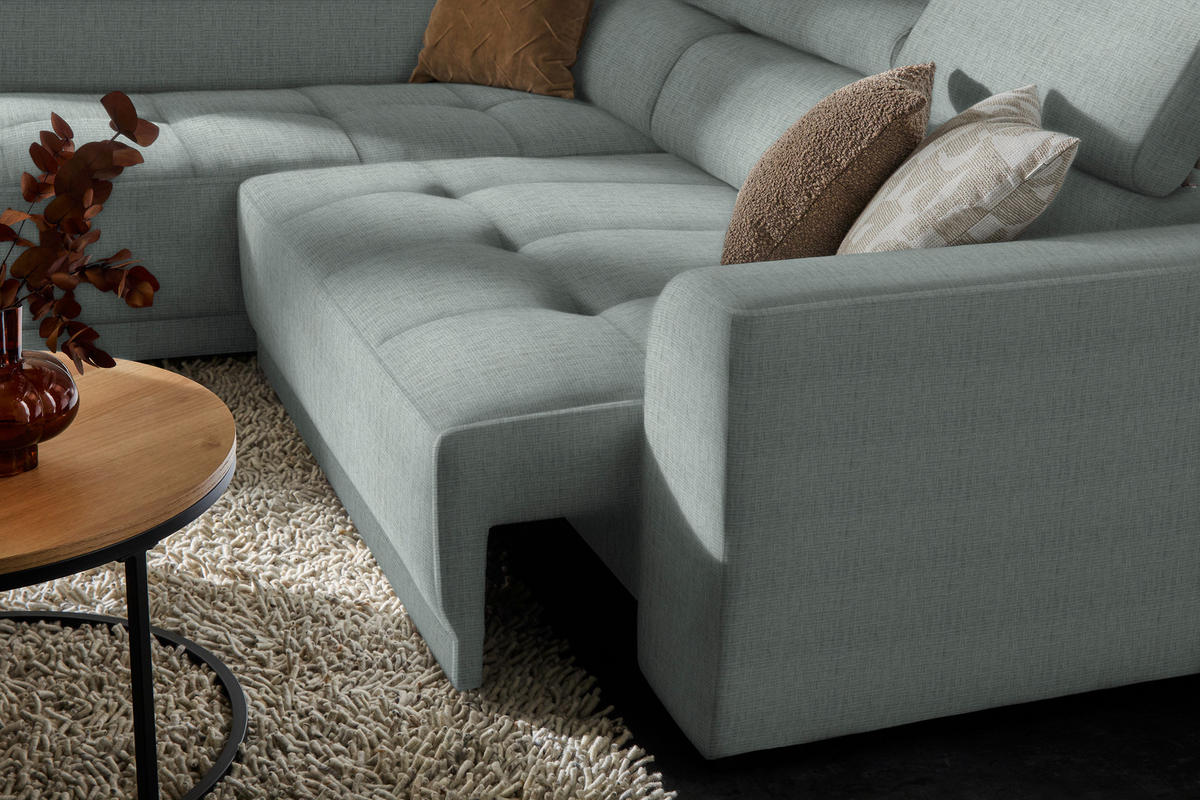 ECKSOFA in Chenille Silberfarben  205/284 cm  - Silberfarben/Schwarz, Design, Kunststoff/Textil (205/284cm) - Xora