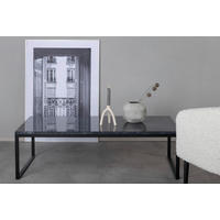 COUCHTISCH 120/60/36 cm rechteckig Grau, Schwarz  - Schwarz/Grau, Design, Stein/Metall (120/60/36cm) - Livetastic