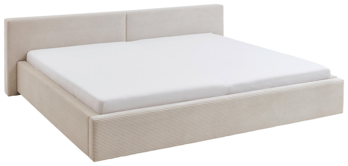 POLSTERBETT 240/200 cm,  in Beige, Lattenrost, Bettkasten,  - Beige, Basics, Holz/Textil (240/200cm) - Boxxx