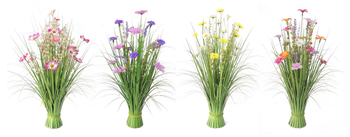 Iarbă Decorativă - roz aprins/galben, Lifestyle, plastic/metal (70cm)