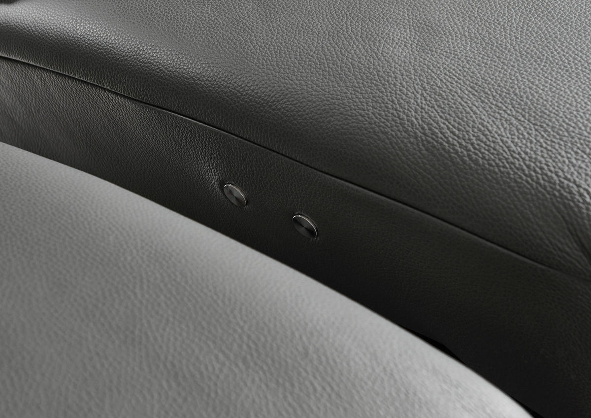 3-SITZER-SOFA Echtleder Anthrazit, Schwarz  - Anthrazit/Schwarz, Design, Leder/Metall (190/84/99cm) - Dieter Knoll