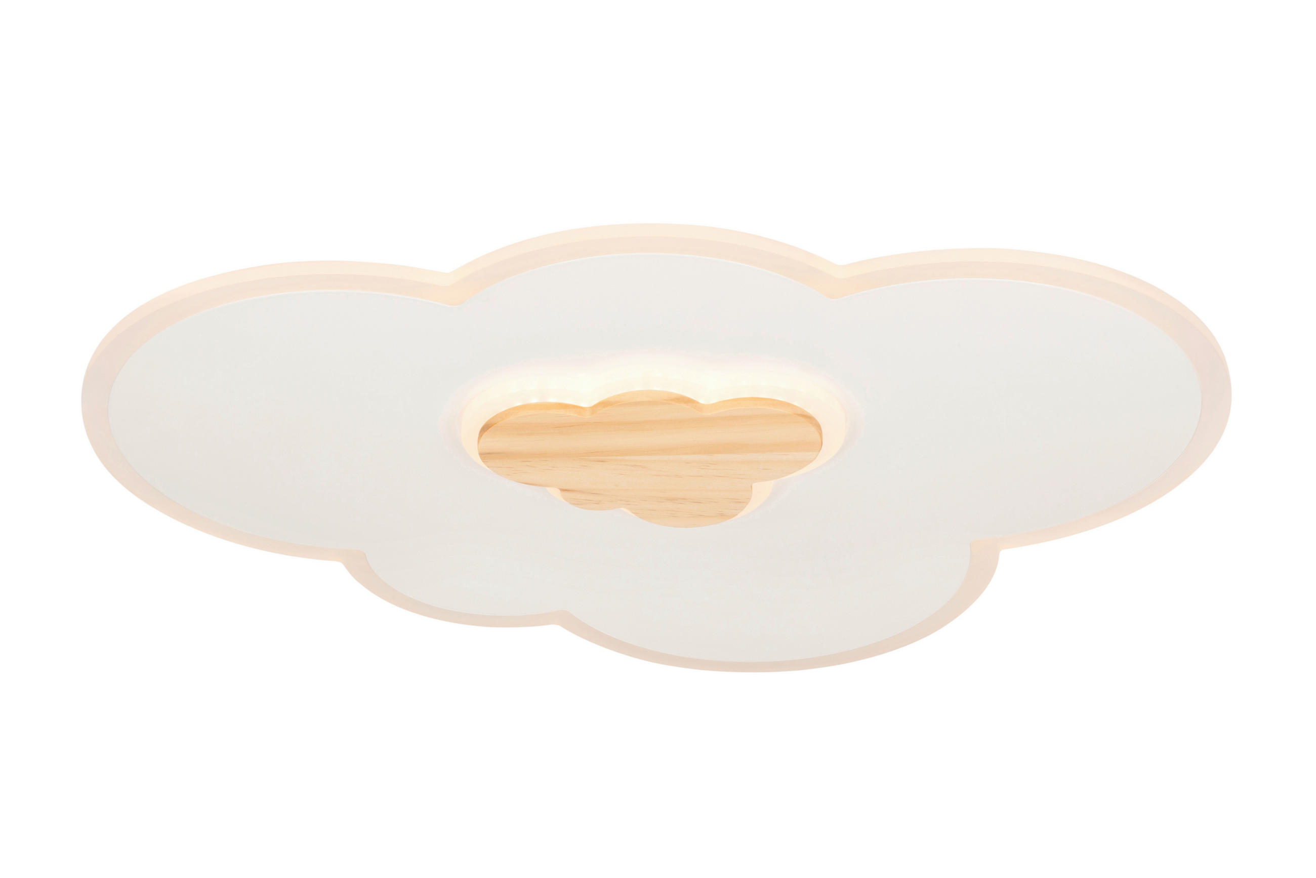 LED-DECKENLEUCHTE Chicago 60/45/6 cm   - Naturfarben/Weiß, LIFESTYLE, Holz/Kunststoff (60/45/6cm) - Novel