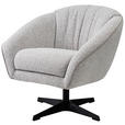 SESSEL in Webstoff Grau  - Schwarz/Grau, Design, Textil/Metall (80/78/80cm) - Dieter Knoll