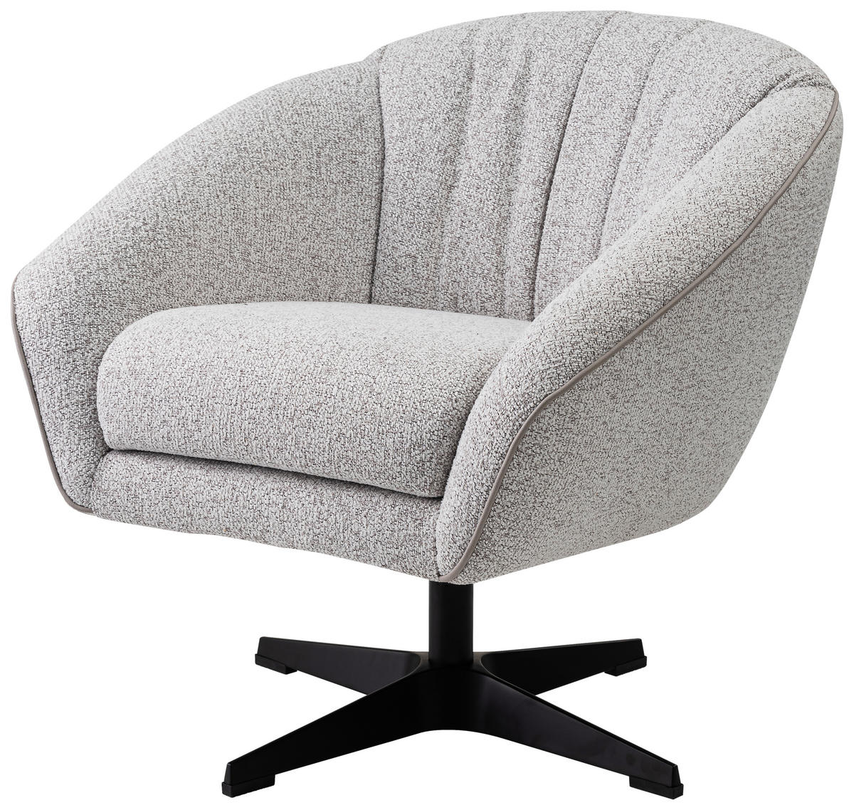 SESSEL in Webstoff Grau  - Schwarz/Grau, Design, Textil/Metall (80/78/80cm) - Stylife