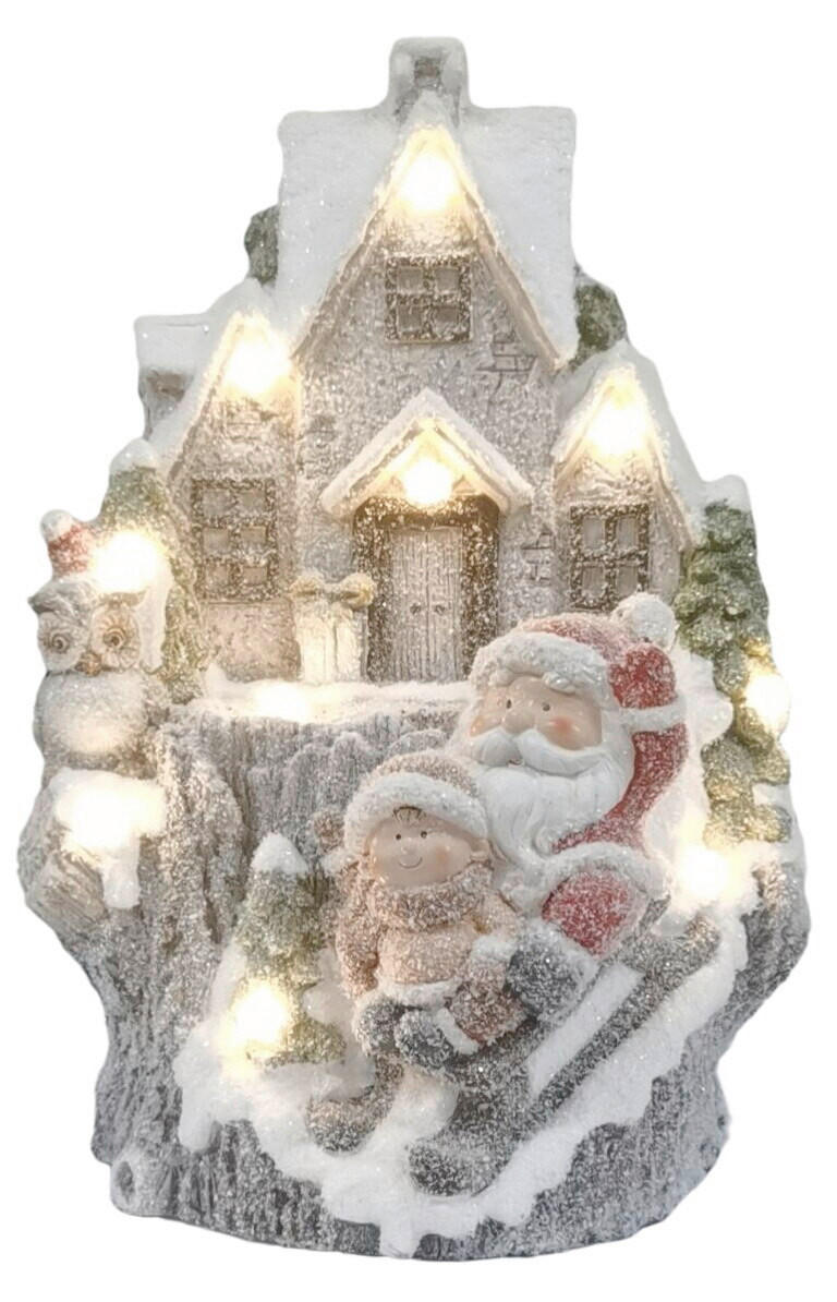 Figurină Xmassale - alb/roșu, Lifestyle, piatră (37/52/30cm) - X-Mas
