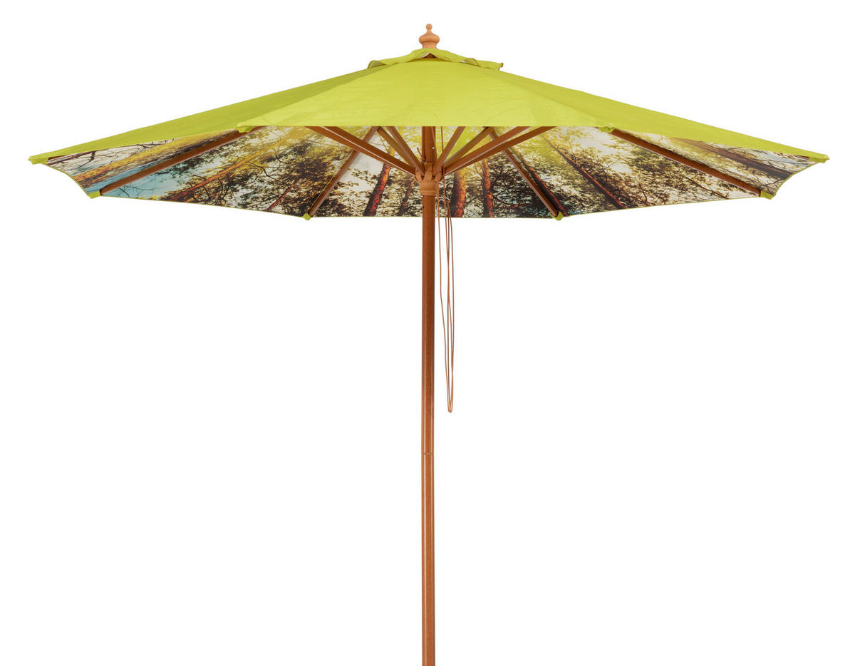 SONNENSCHIRM 300 cm Waldgrün  - Waldgrün/Buchefarben, Basics, Textil/Metall (300/257cm) - Schneider