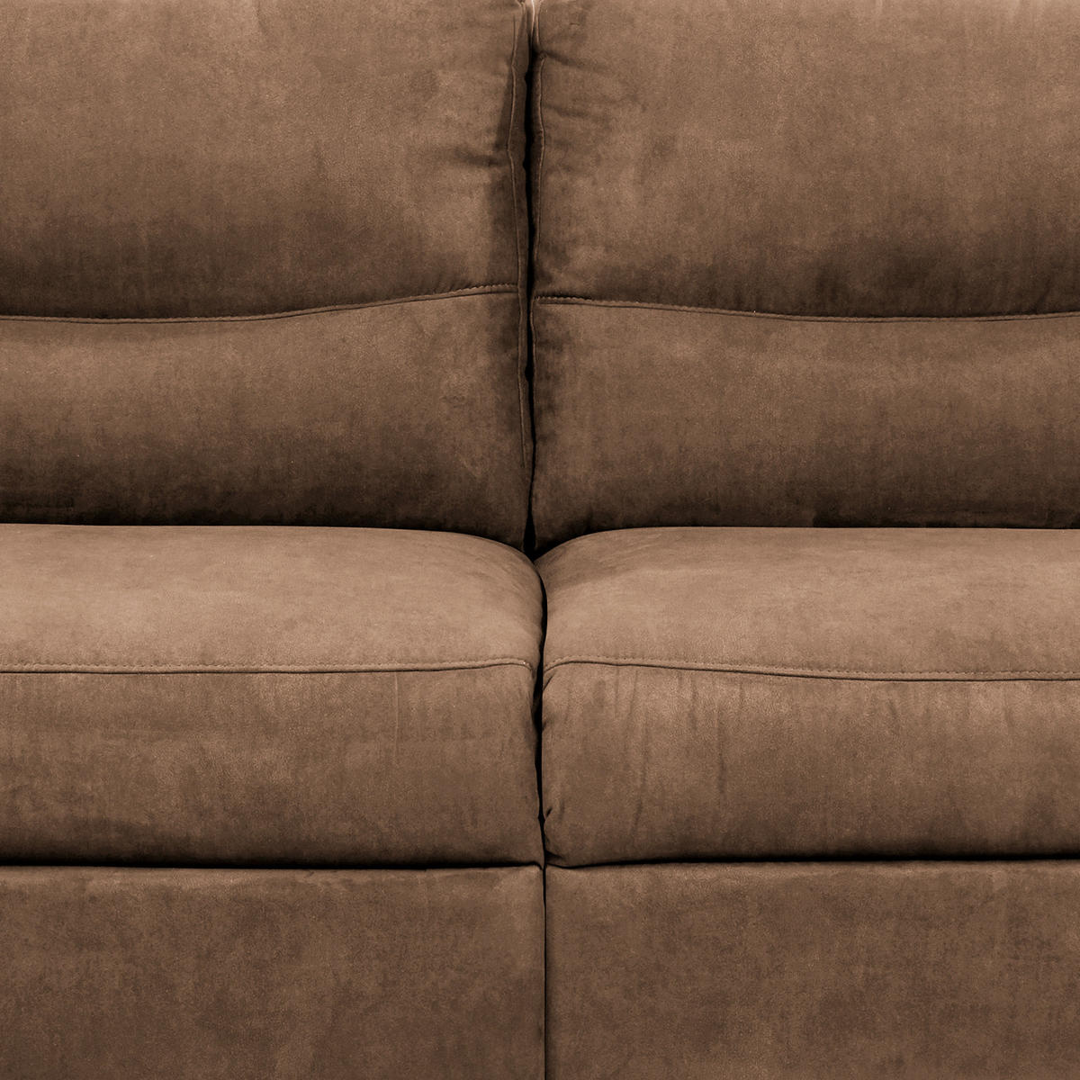 2,5-SITZER Flachgewebe Braun  - Schwarz/Braun, Design, Holz/Textil (214/97/97cm) - Livetastic