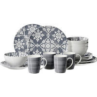 KOMBISERVICE Salina 16-teilig  - Weiß/Grau, KONVENTIONELL, Keramik (29/29/29cm) - Ritzenhoff Breker