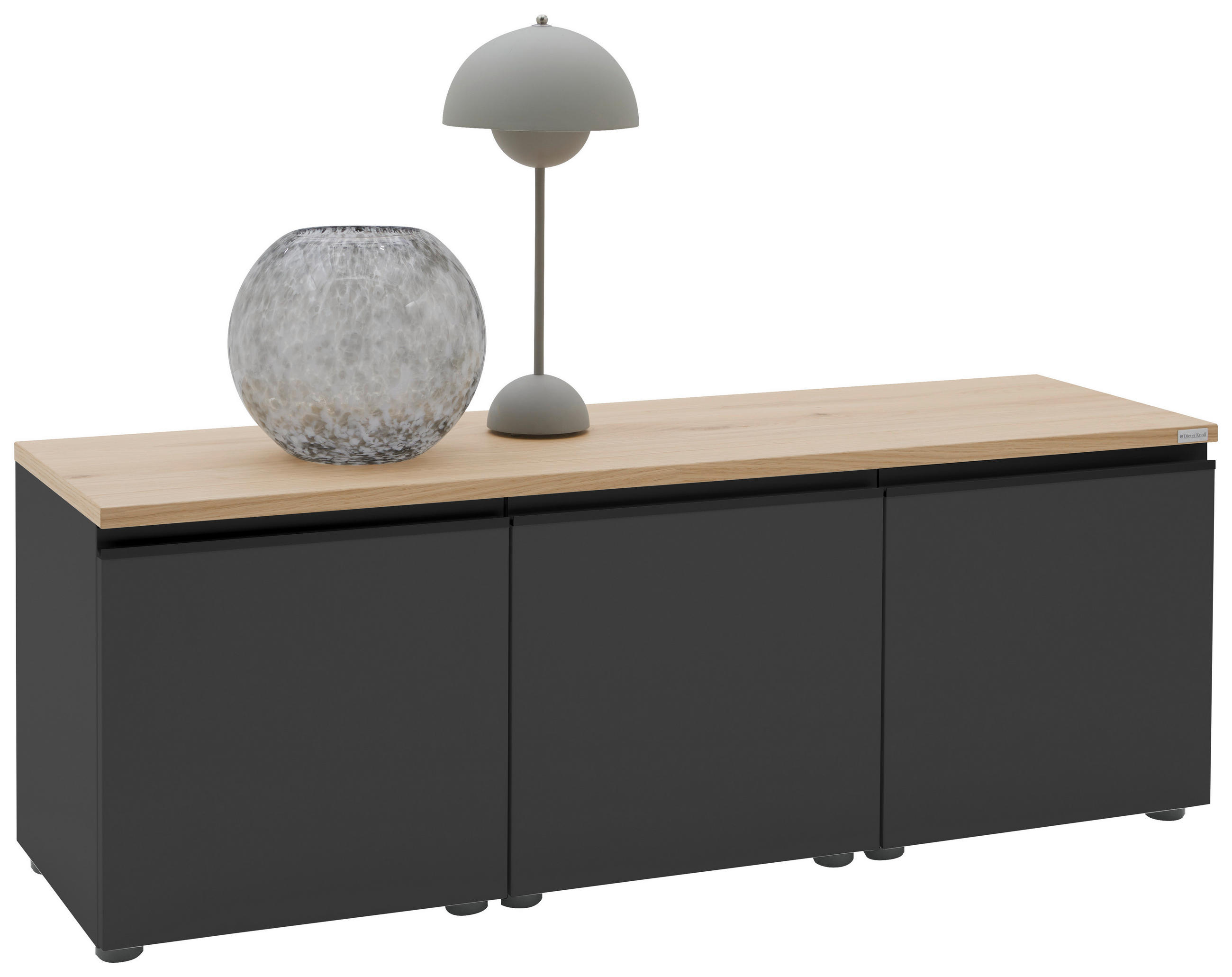 LOWBOARD  in 135/46/41 cm  - Eichefarben/Anthrazit, Design, Holzwerkstoff/Kunststoff (135/46/41cm) - Dieter Knoll