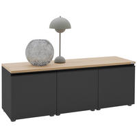 LOWBOARD  in 135/46/41 cm  - Eichefarben/Anthrazit, Design, Holzwerkstoff/Kunststoff (135/46/41cm) - Dieter Knoll