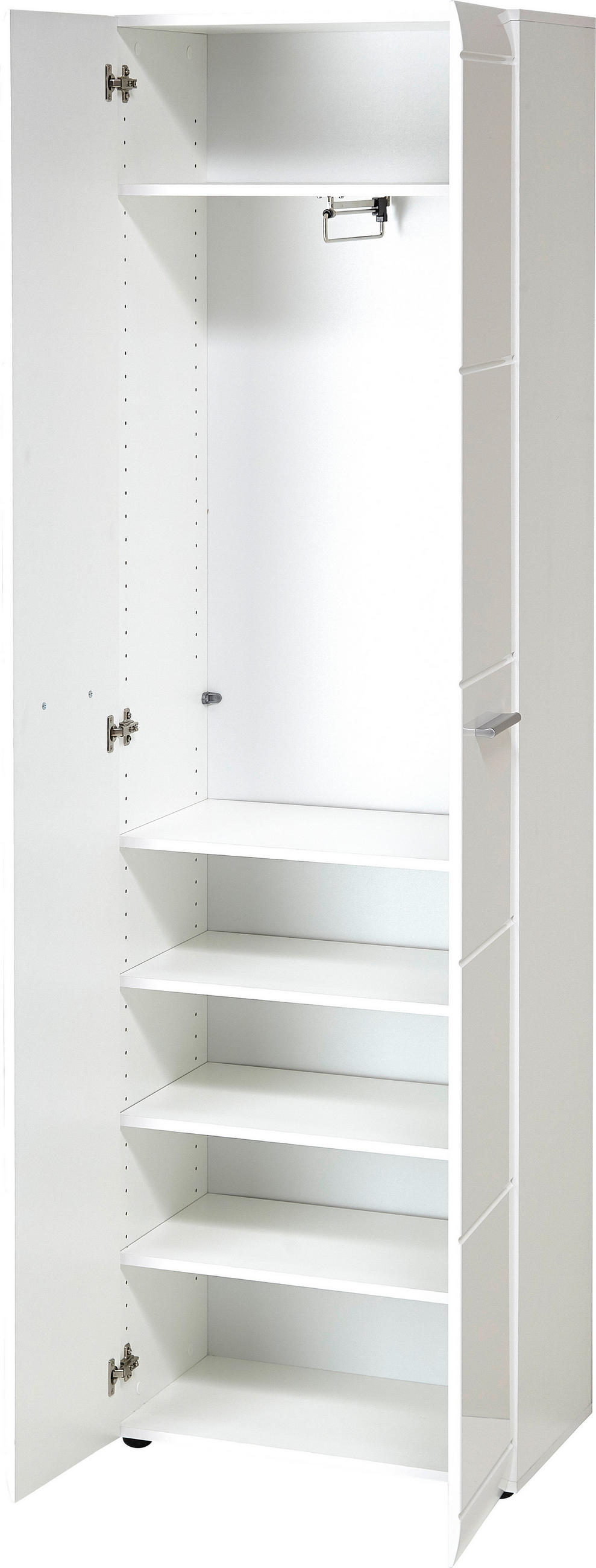 ORMAR GARDEROBNI  bijela  - bijela/srebrne boje, Design, drvni materijal/plastika (59/196,8/36,6cm) - Xora