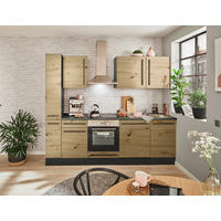 KÜCHENBLOCK   in Anthrazit, Eiche Artisan  - Anthrazit/Schwarz, LIFESTYLE, Holzwerkstoff/Kunststoff (250cm) - MID.YOU