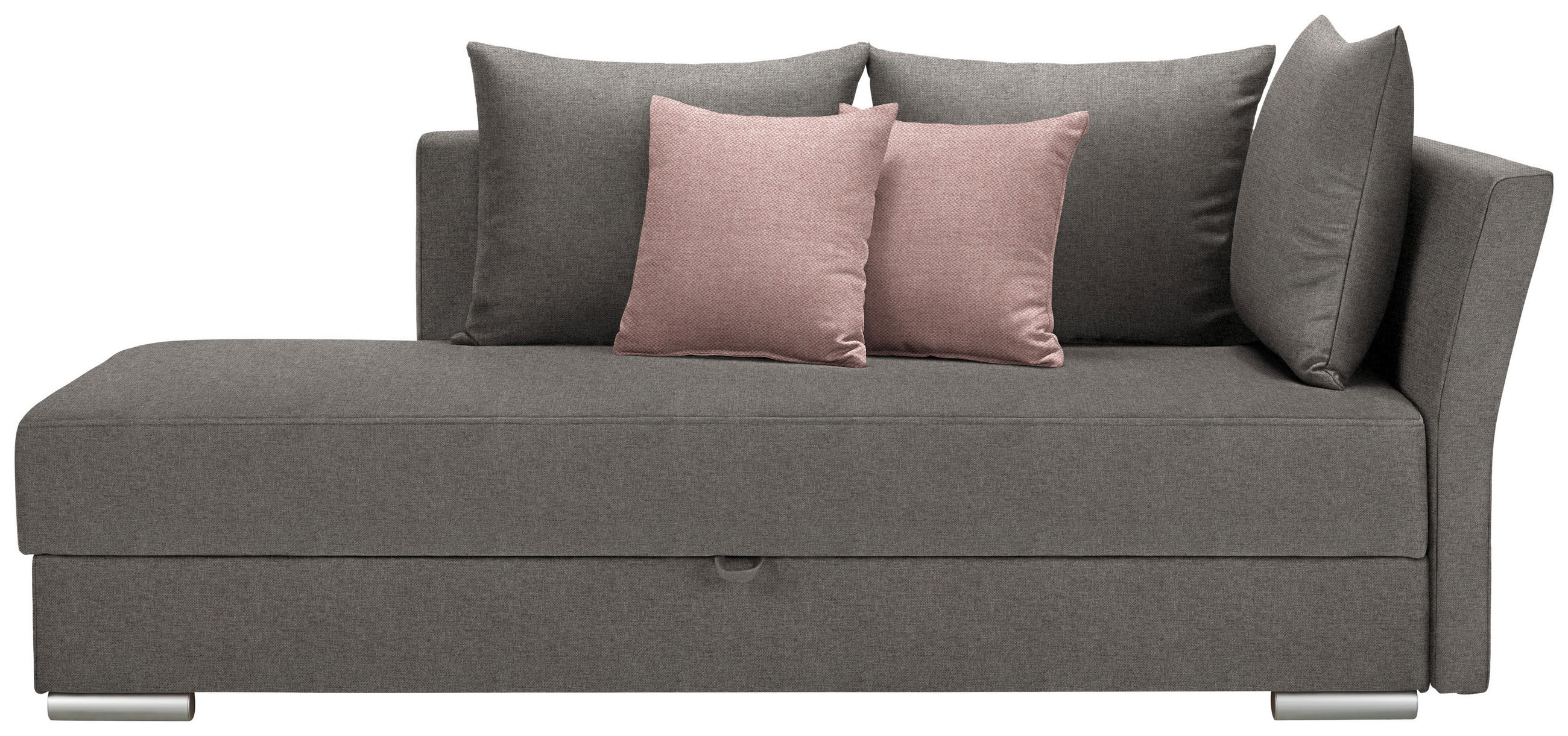 LEŽADLO, textil, 220/93/100 cm - sivá/ružová, Design, textil/plast (220/93/100cm) - Livetastic