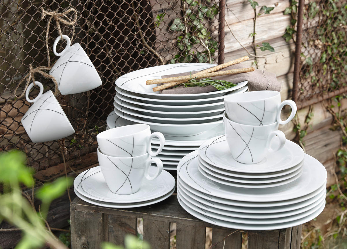 KOMBINOVANÝ SERVIS, 30-dielne, porcelán - biela, Konventionell, keramika - Seltmann Weiden