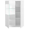 HIGHBOARD Weiß  90/130/38 cm  - Weiß, MODERN, Glas/Holzwerkstoff (90/130/38cm) - Carryhome