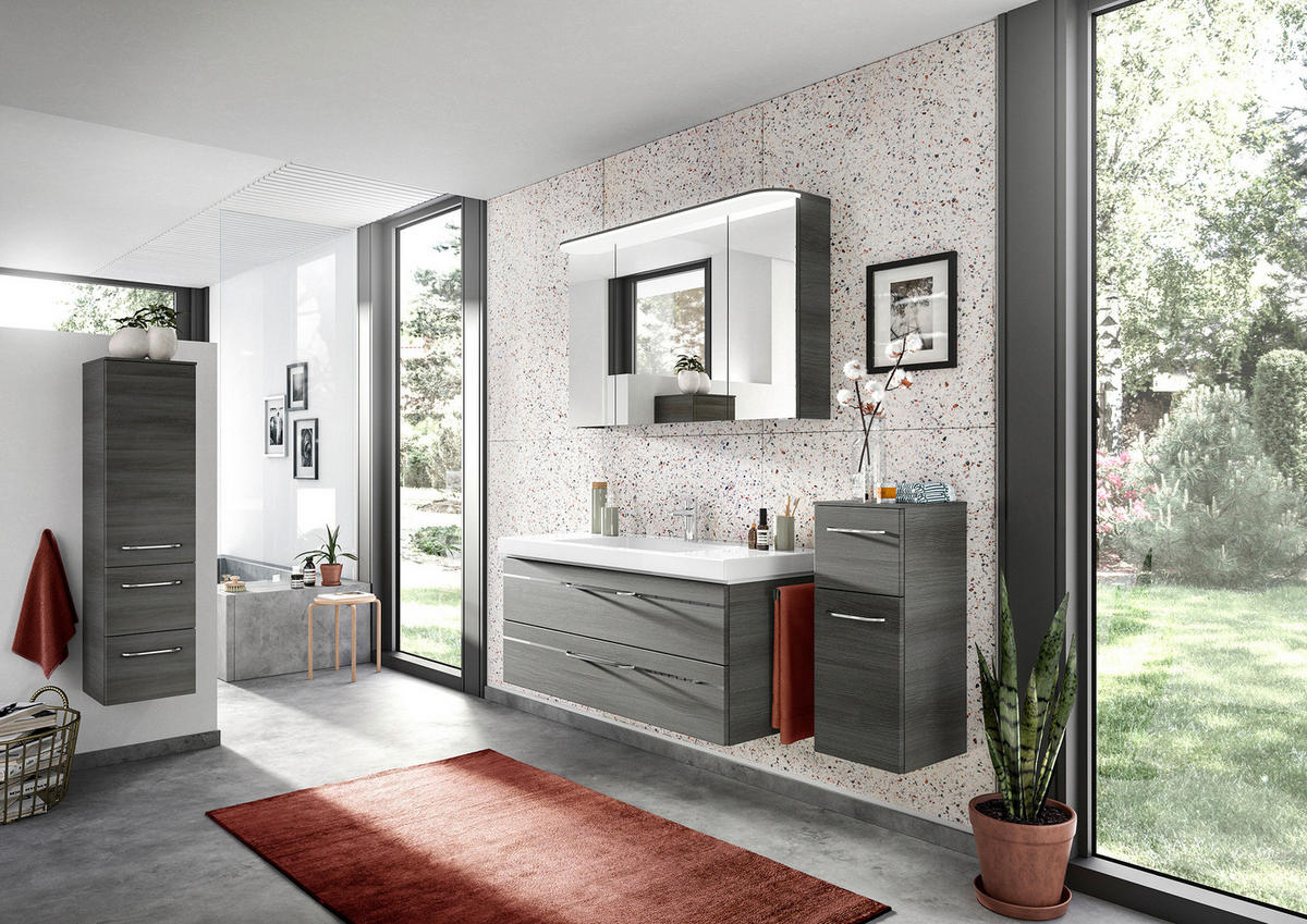 BADEZIMMER 5-teilig  in 183 cm  - Chromfarben/Graphitfarben, KONVENTIONELL, Glas/Holzwerkstoff (183cm) - Pelipal