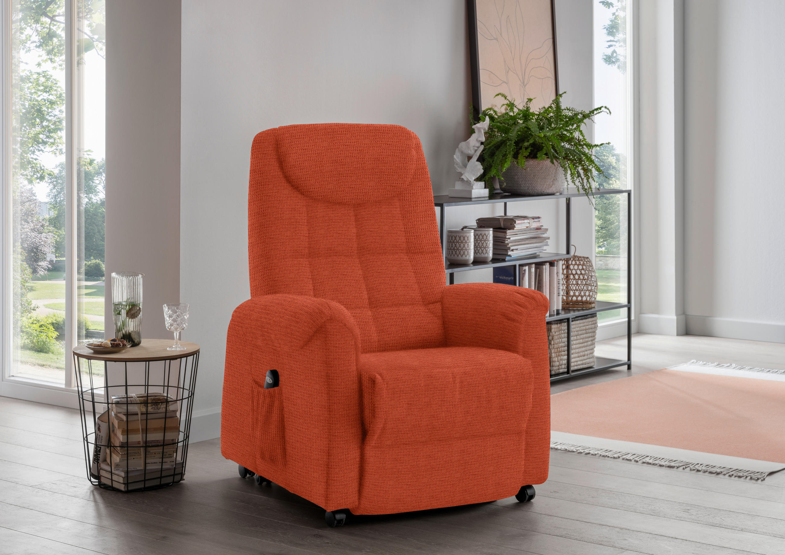 FERNSEHSESSEL in Mikrofaser Orange  - Schwarz/Orange, KONVENTIONELL, Kunststoff/Textil (83/113/92cm) - Xora