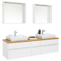 KOPALNICA  bela, barve hrasta  - barve hrasta/bela, Design, steklo/leseni material (172cm) - Novel