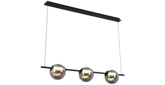 LED-HÄNGELEUCHTE Seco 124/20/215 cm   - Chromfarben/Schwarz, Design, Glas/Kunststoff (124/20/215cm) - Dieter Knoll