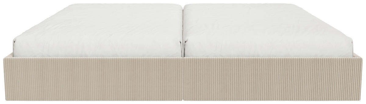 POLSTERBETT 240/200 cm,  in Creme, Lattenrost, Bettkasten,  - Creme/Schwarz, Design, Holz/Textil (240/200cm) - Boxxx