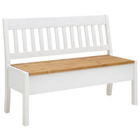 SITZBANK 130/93/58 cm Laugenfarbig, Weiß Kiefer massiv  - Laugenfarbig/Weiß, ROMANTIK / LANDHAUS, Holz (130/93/58cm) - Boxxx