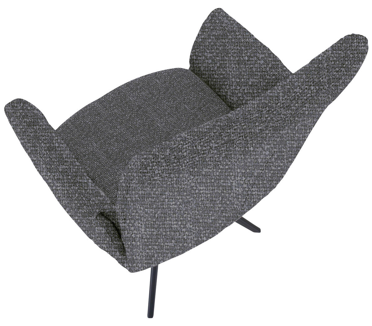 STOL MED ARMSTÖD järn flatväv  - svart/antracit, Modern, metall/textil (65/90/60cm) - Novel