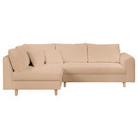 ECKSOFA Beige Bouclé  - Beige/Naturfarben, Design, Holz/Textil (161/231cm) - Livetastic