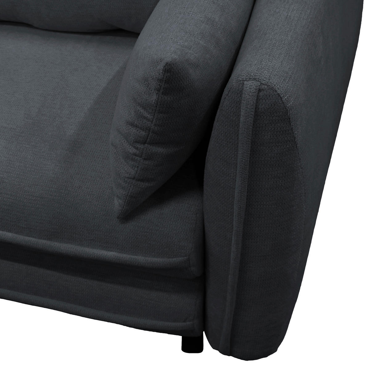 ECKSOFA Schwarz Struktur  - Schwarz, Design, Kunststoff/Textil (201/240cm) - MID.YOU