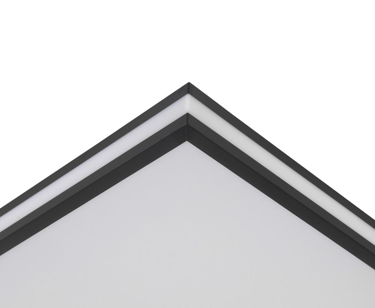 STROPNÉ LED SVIETIDLO, 45/45/7,5 cm - čierna/biela, Lifestyle, kov/plast (45/45/7,5cm) - Novel
