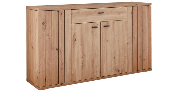 SIDEBOARD Eiche Artisan 160,1/90,7/40,2 cm - Schwarz/Eiche Artisan, KONVENTIONELL, Holzwerkstoff/Kunststoff (160,1/90,7/40,2cm) - Cantus