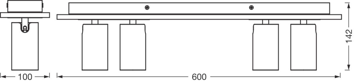 LED-STRAHLER 60/10/14,2 cm   - Naturfarben/Weiß, Basics, Holz/Metall (60/10/14,2cm) - Osram