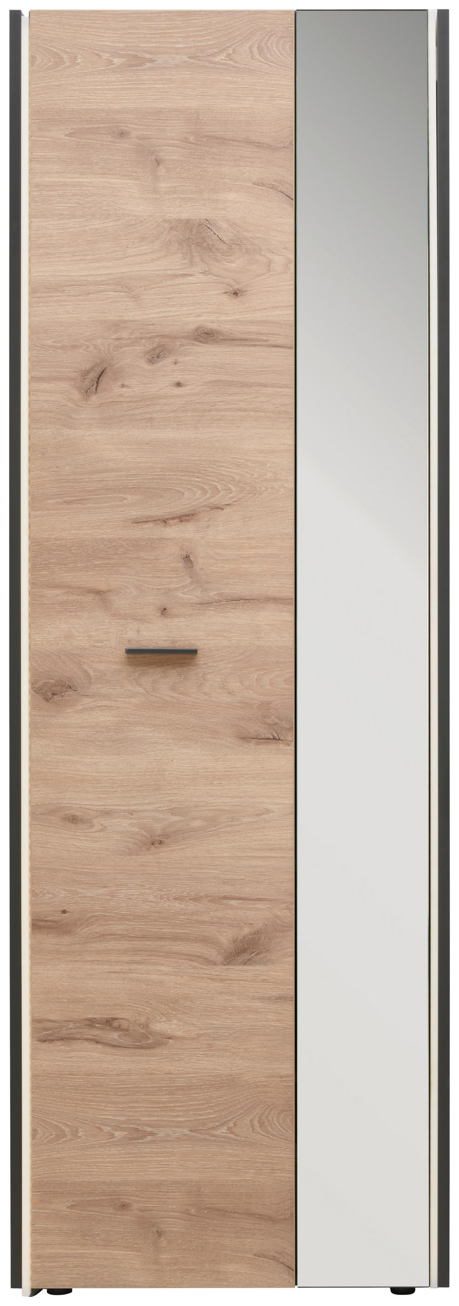 GARDEROBENSCHRANK 66/192/37 cm  - Eichefarben/Schwarz, Design, Holzwerkstoff/Kunststoff (66/192/37cm) - Hom`in