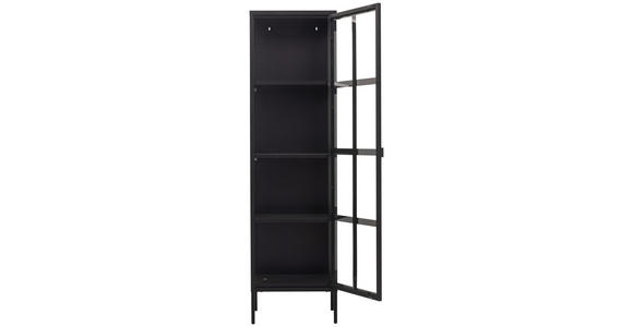 VITRINE in Schwarz - Schwarz, Design, Glas/Metall (50/180/35cm) - Xora