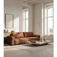 SCHLAFSOFA LOTTA  mit Chenille Terracotta  - Terracotta/Schwarz, Design, Textil (248/90/105cm) - MID.YOU
