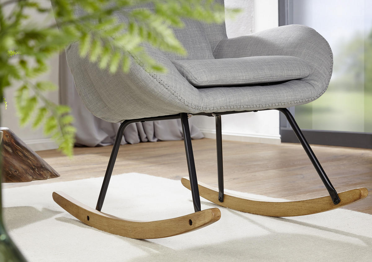 HOJDACIE KRESLO - sivá/farba duba, Design, kov/drevo (75/110/88,5cm) - MID.YOU