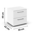 NACHTSCHRANK 50/49/42 cm  - Edelstahlfarben/Alufarben, Basics, Holzwerkstoff/Kunststoff (50/49/42cm) - Xora