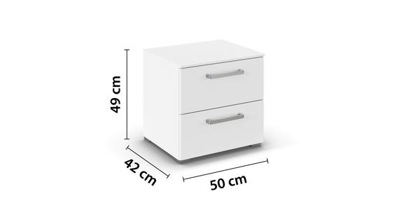 NACHTSCHRANK 50/49/42 cm  - Edelstahlfarben/Alufarben, Basics, Holzwerkstoff/Kunststoff (50/49/42cm) - Xora
