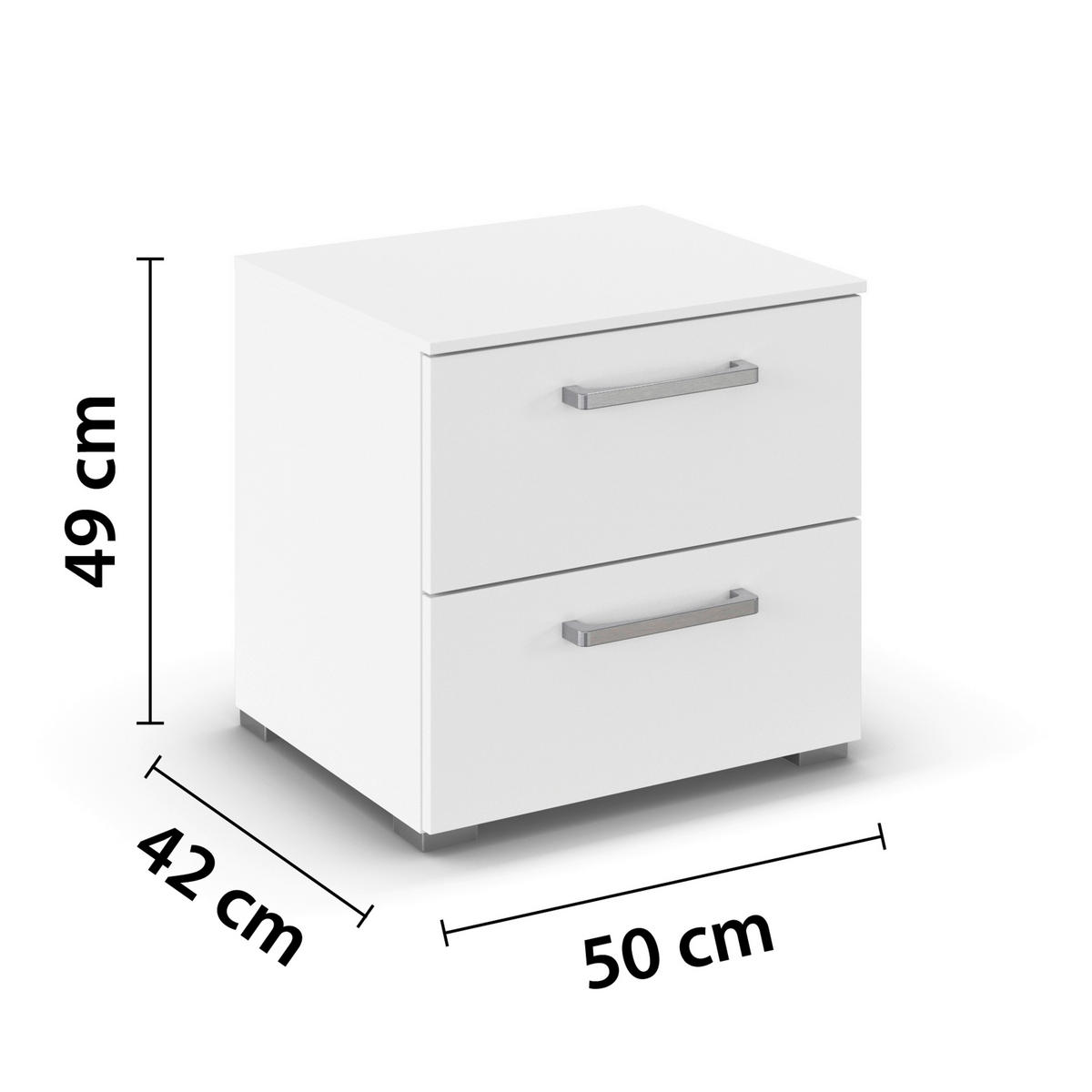 NACHTSCHRANK 50/49/42 cm  - Edelstahlfarben/Alufarben, Basics, Holzwerkstoff/Kunststoff (50/49/42cm) - Xora