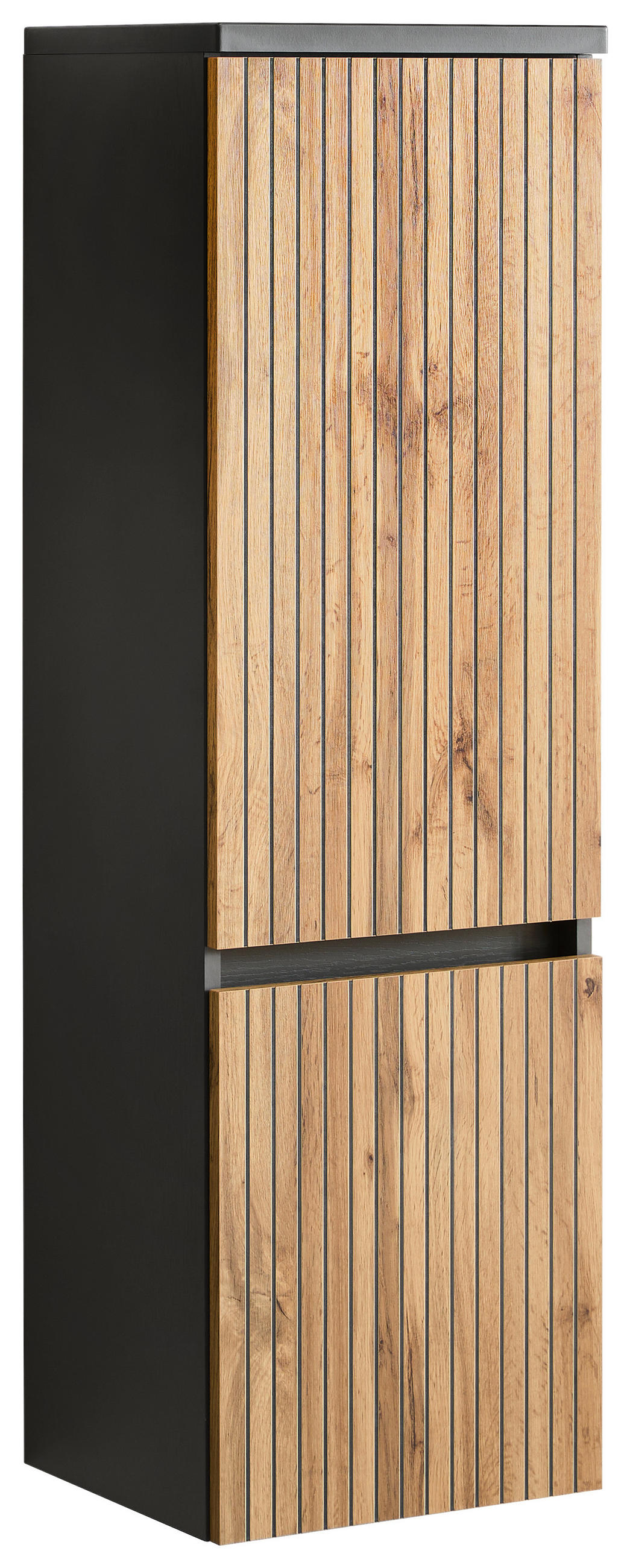 MIDISCHRANK 40/133/35 cm  - Eiche Wotan/Graphitfarben, Natur, Holzwerkstoff/Kunststoff (40/133/35cm) - Xora