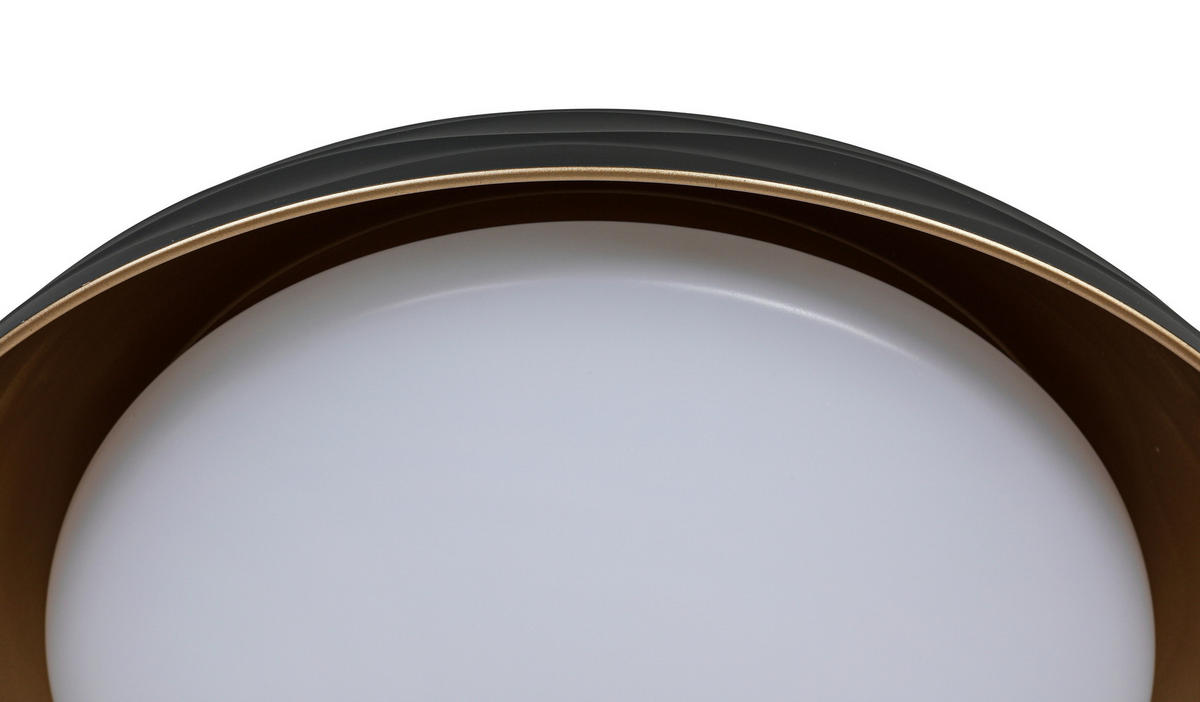 DECKENLEUCHTE 48/10 cm  - Goldfarben/Schwarz, Trend, Kunststoff/Metall (48/10cm) - Collett's Monde