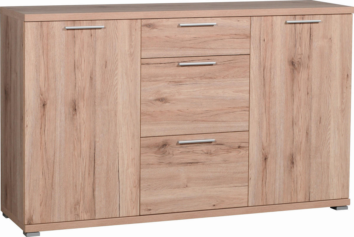 SIDEBOARD 144/88/40 cm  in Eichefarben  - Eichefarben/Anthrazit, Basics, Holzwerkstoff/Kunststoff (144/88/40cm) - Carryhome
