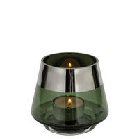 TEELICHTHALTER  - Dunkelgrün, Basics, Glas (11/9cm) - Fink