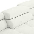 ECKSOFA Weiß Flachgewebe  - Chromfarben/Weiß, KONVENTIONELL, Textil/Metall (282/224cm) - Hom`in