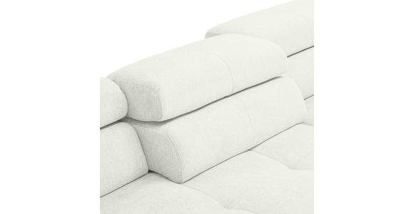 ECKSOFA Weiß Flachgewebe - Chromfarben/Weiß, KONVENTIONELL, Textil/Metall (282/224cm) - Hom`in