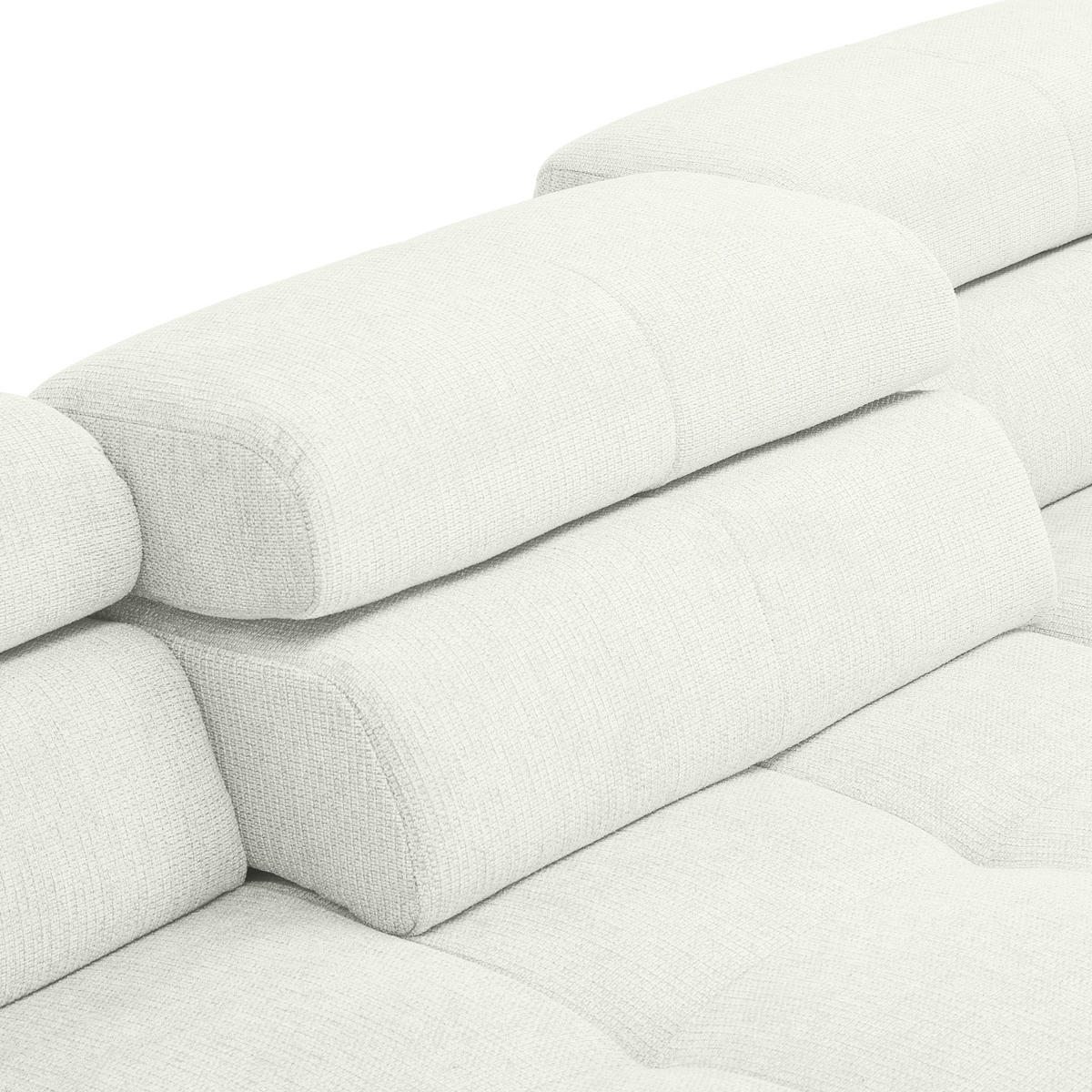 ECKSOFA Weiß Flachgewebe  - Chromfarben/Weiß, KONVENTIONELL, Textil/Metall (282/224cm) - Hom`in