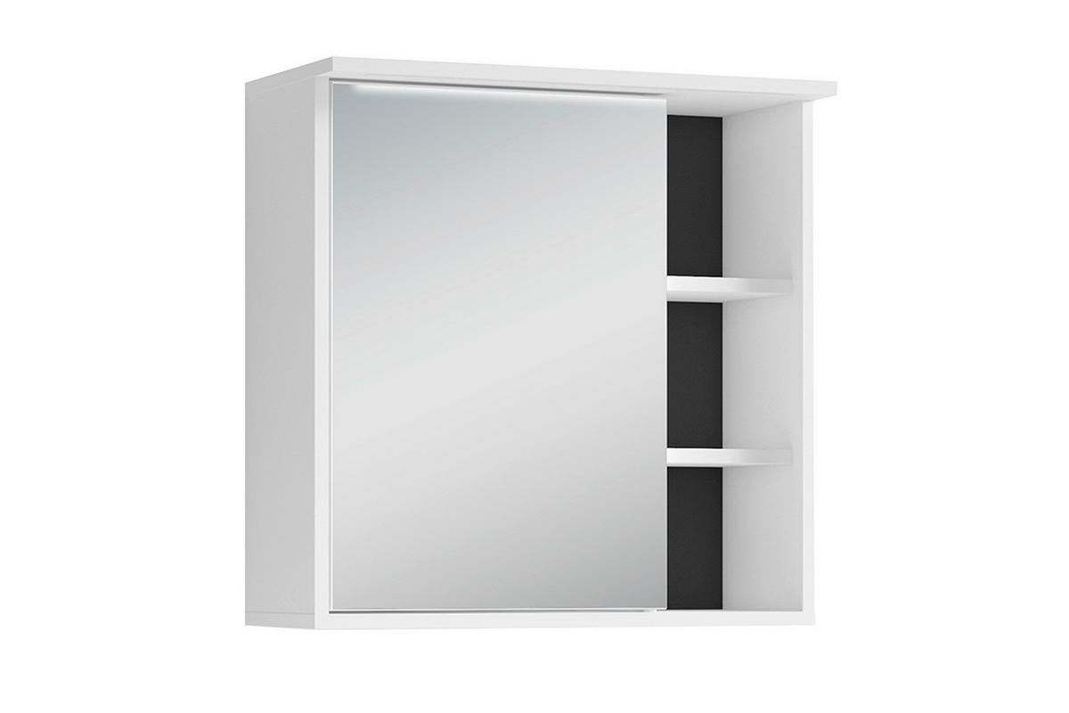 BADEZIMMER 3-teilig  in 114 cm  - Schwarz/Weiß, MODERN, Holzwerkstoff/Kunststoff (114cm) - MID.YOU