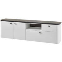 LOWBOARD Weiß, Dunkelgrau  210/62,1/42,4 cm  - Dunkelgrau/Schwarz, Design, Holzwerkstoff/Kunststoff (210/62,1/42,4cm) - Xora