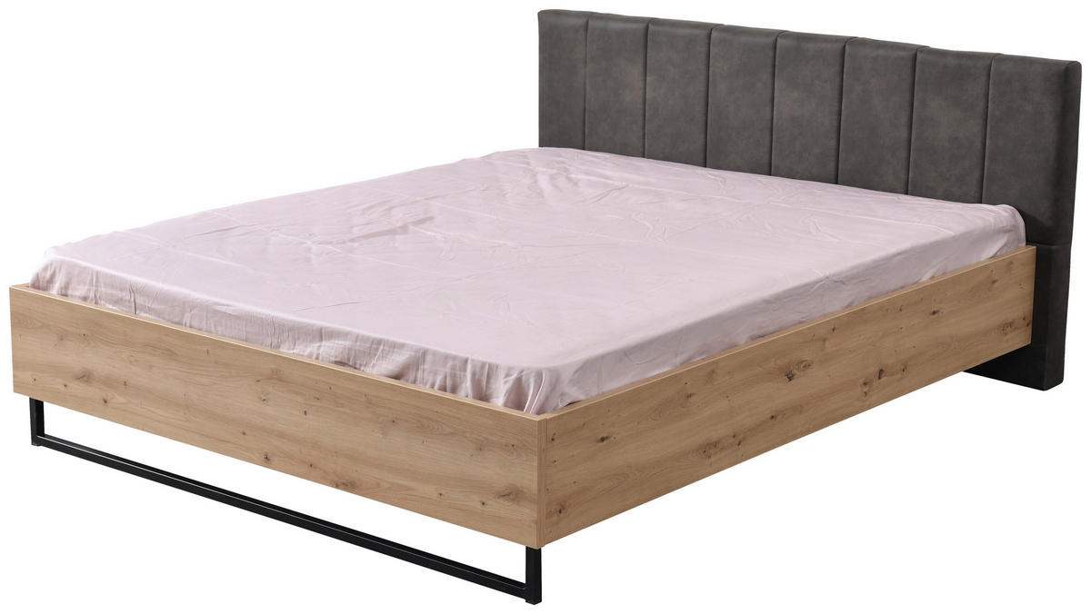 ÁGY  Artisan tölgy  - fekete/Artisan tölgy, Basics, faalapú anyag/textil (197,5/212/94cm) - Xora